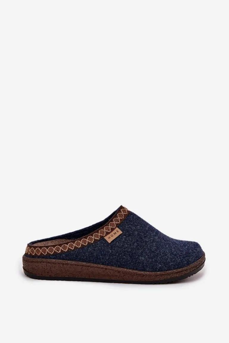Kapcie Damskie Z Haftem Inblu NL000009 Granatowe