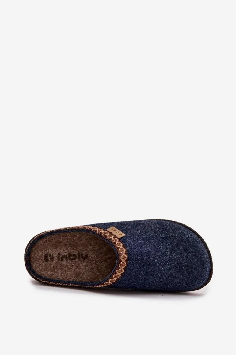 Kapcie Damskie Z Haftem Inblu NL000009 Granatowe