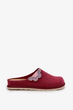 Kapcie Damskie Z Kwiatkiem Inblu CS000043 Bordowe