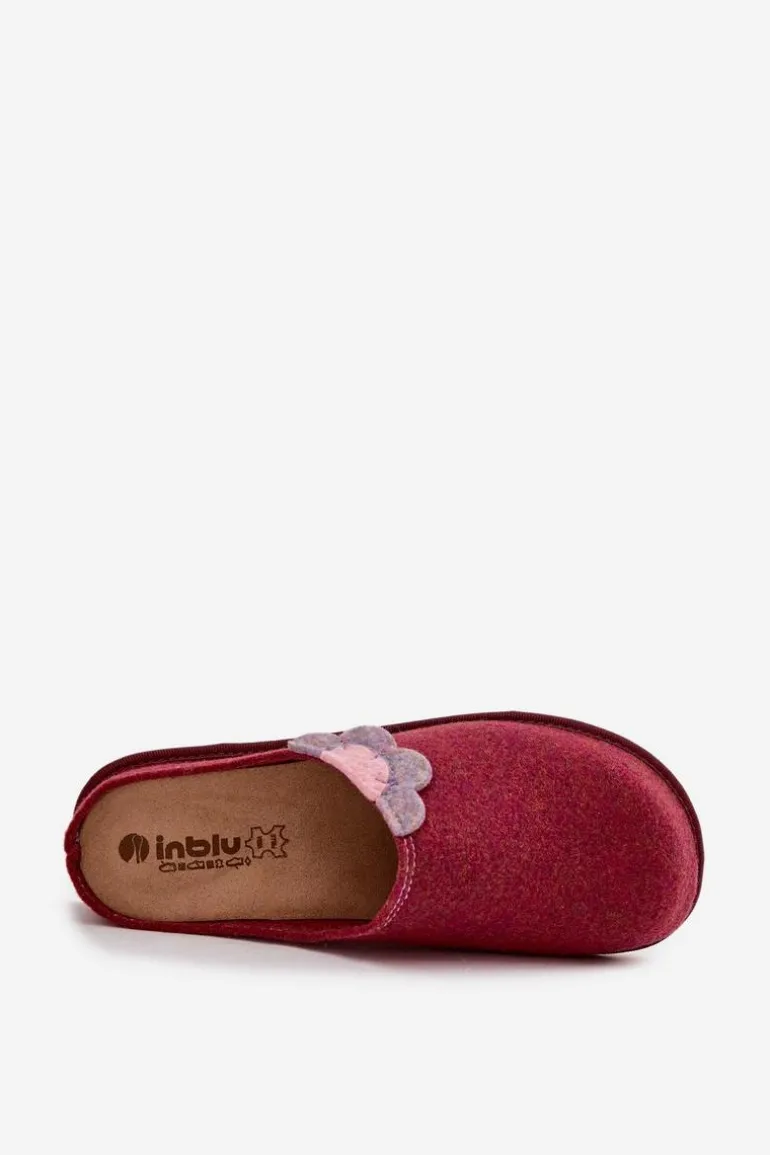 Kapcie Damskie Z Kwiatkiem Inblu CS000043 Bordowe