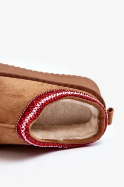 Kapcie Na Grubej Podeszwie Z Eko Zamszu Brązowe Sylva