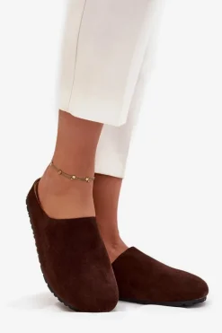 Klapki Chodaki Damskie Na Platformie Czekoladowe Sylviane