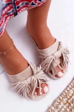 Klapki Damskie Beżowe Boho Vices 8458