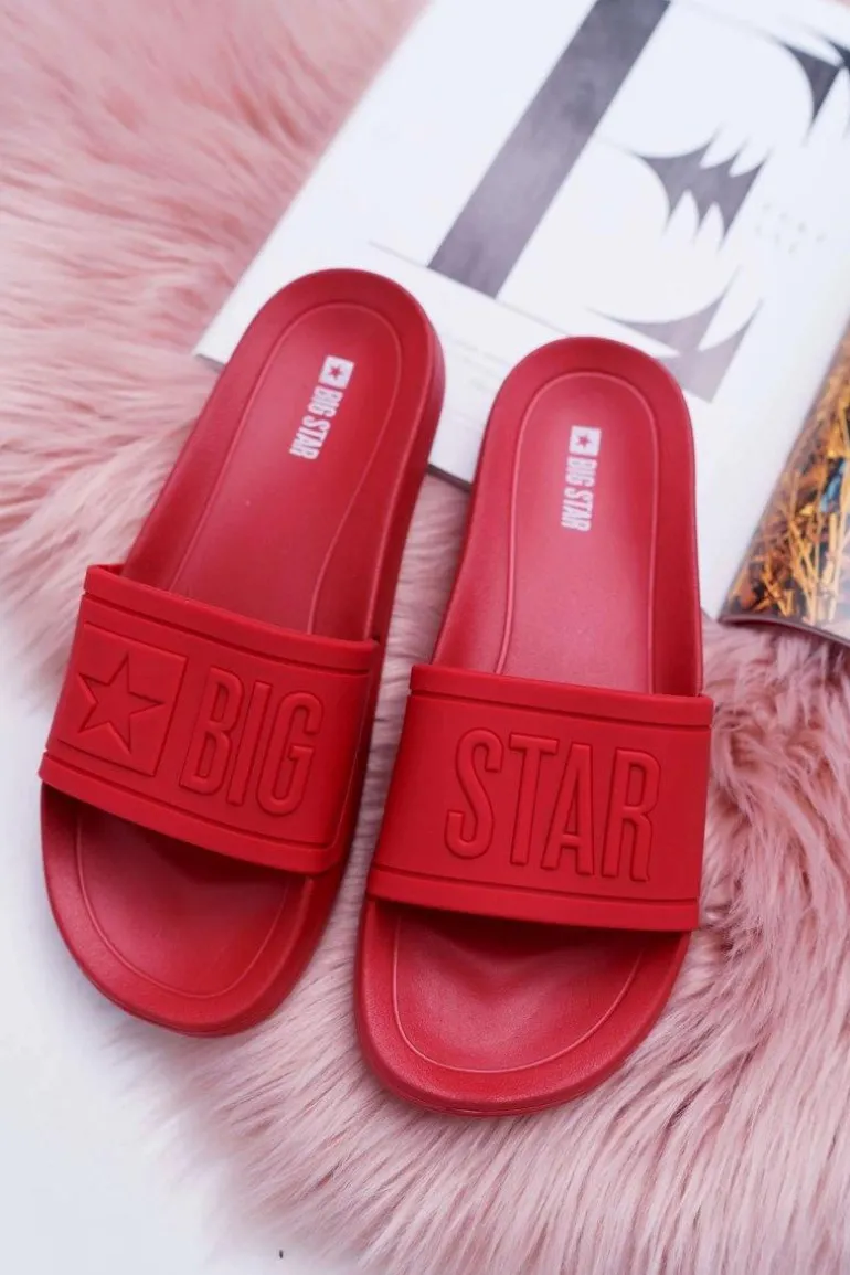 Klapki Damskie Big Star Czerwone DD274A270