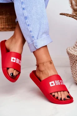 Klapki Damskie Big Star Czerwone GG274041
