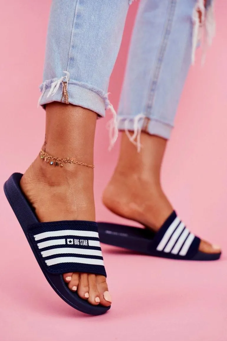 Klapki Damskie Big Star FF274A356 Granatowe