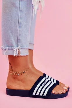 Klapki Damskie Big Star FF274A356 Granatowe