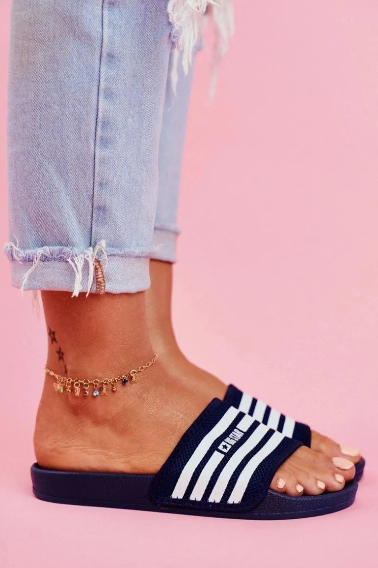 Klapki Damskie Big Star FF274A356 Granatowe