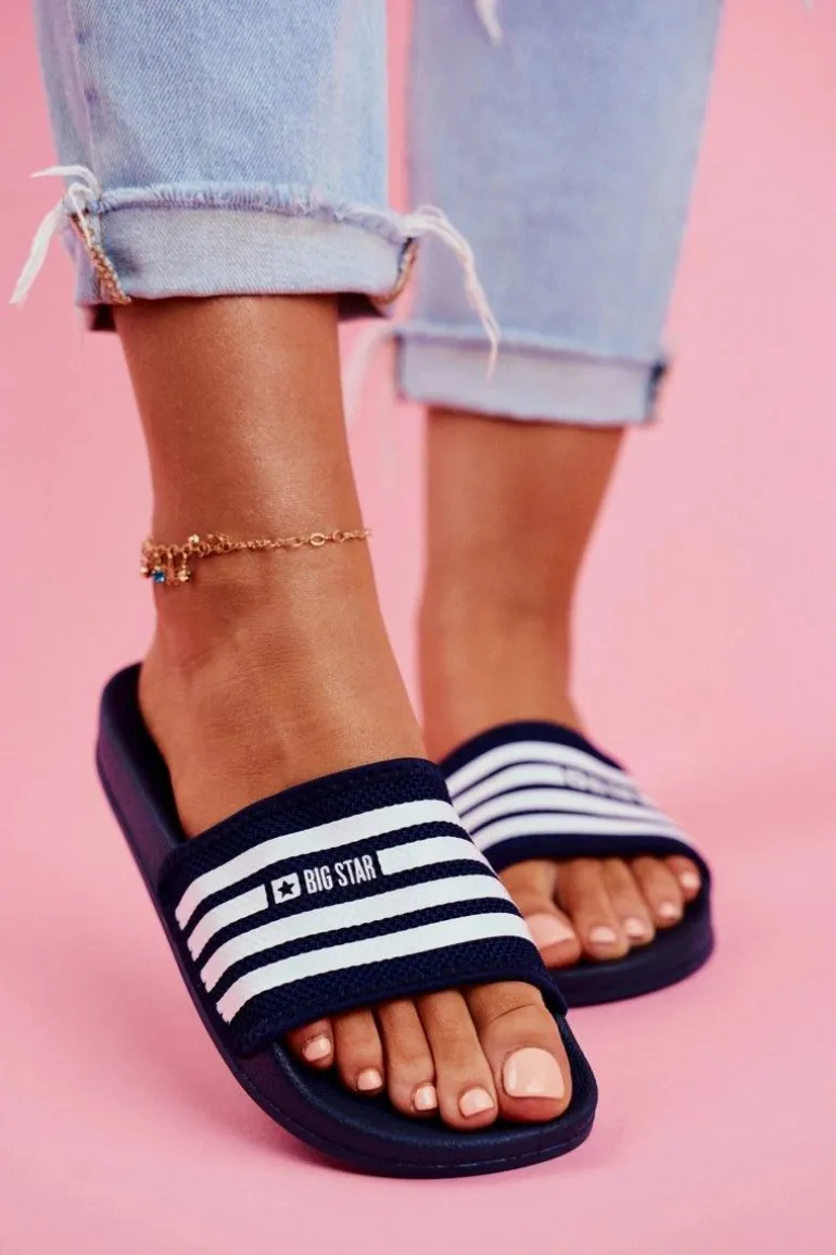 Klapki Damskie Big Star FF274A356 Granatowe