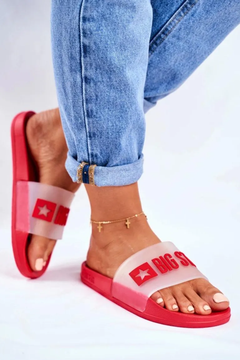 Klapki Damskie Big Star FF274A202 Czerwone