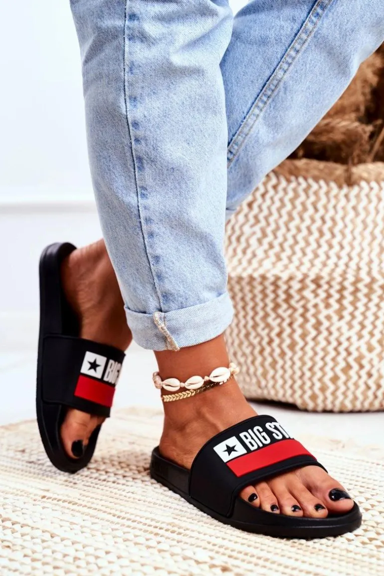 Klapki Damskie Big Star Klasyk Czarne GG274A045