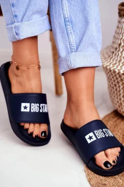 Klapki Damskie Big Star Klasyk Granatowe GG274043