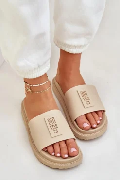 Klapki Damskie Big Star LL274A210 Beżowe