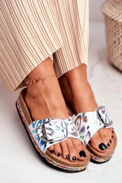 Klapki Damskie Big Star Metaliczny Wzór DD274127