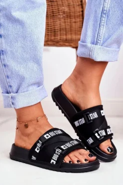 Klapki Damskie Big Star Militarne Czarne GG274A018