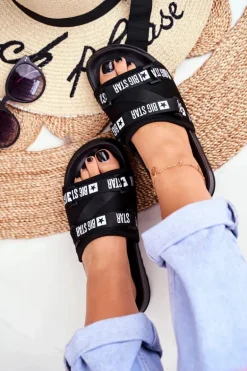 Klapki Damskie Big Star Militarne Czarne GG274A018