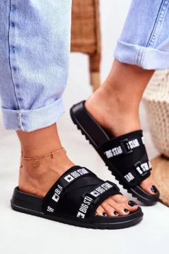 Klapki Damskie Big Star Militarne Czarne GG274A018