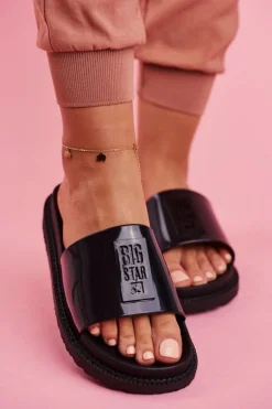 Klapki Damskie Big Star na Platformie Czarne FF274813