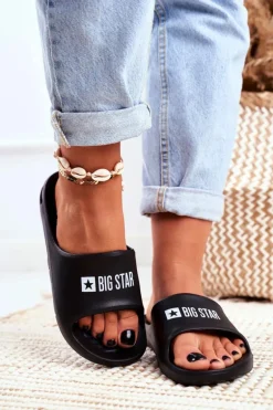 Klapki Damskie Big Star Powietrzne Czarne GG274A025