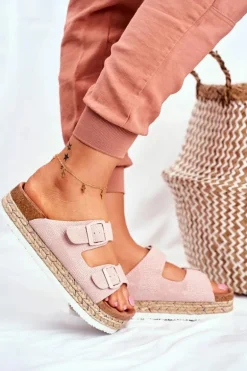 Klapki Damskie Big Star Różowe FF274669