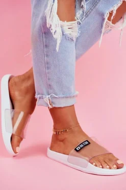 Klapki Damskie Big Star Transparentne Białe DD274A258