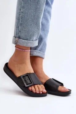 Klapki Damskie Big Star z Klamrą Czarne FF274A389