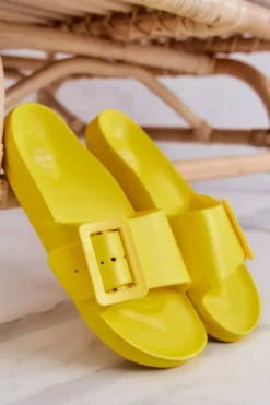 Klapki Damskie Big Star z Klamrą FF274A392 Żółte