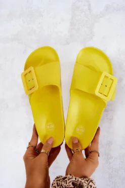 Klapki Damskie Big Star z Klamrą FF274A392 Żółte