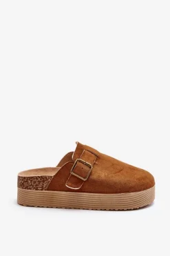 Klapki Damskie Chodaki Na Platformie Camel Jorffia