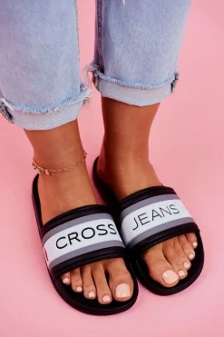 Klapki Damskie Cross Jeans Czarne FF2R4159C