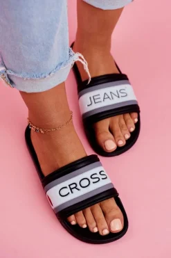 Klapki Damskie Cross Jeans Czarne FF2R4159C
