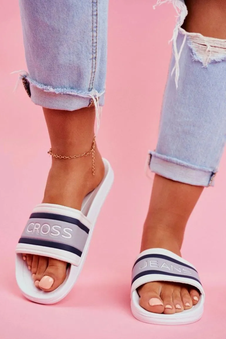 Klapki Damskie Cross Jeans Białe FF2R4158C