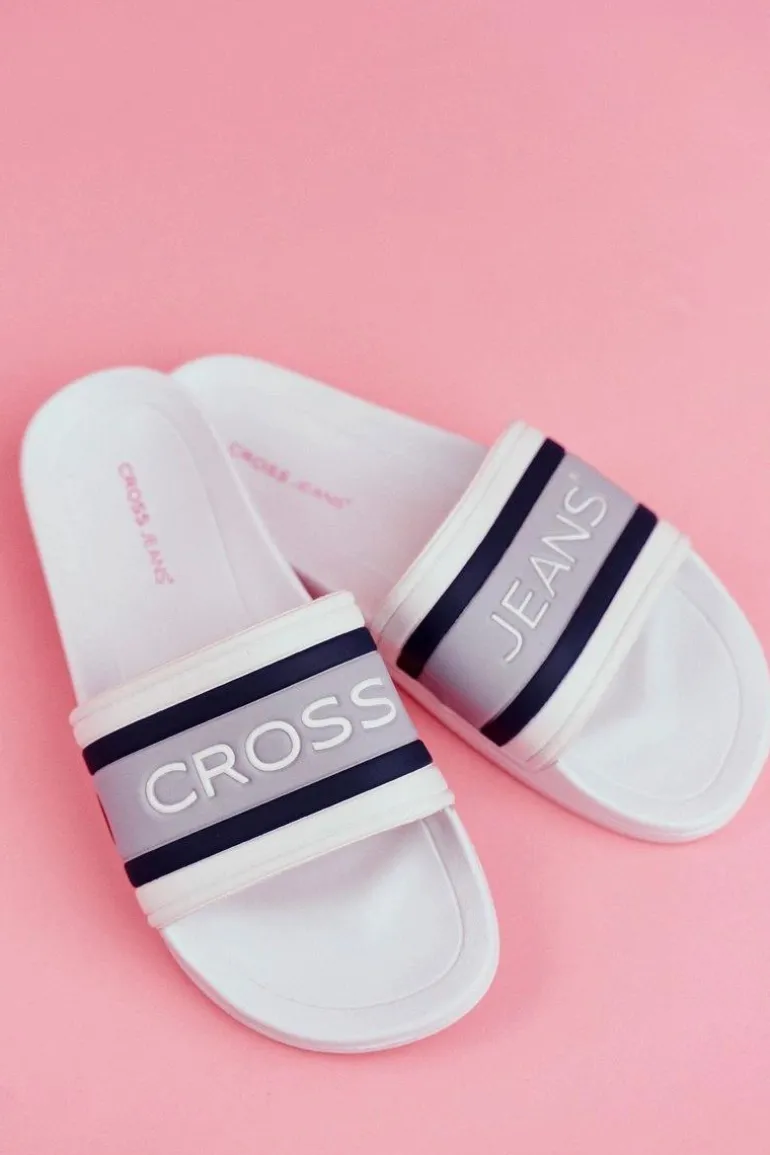 Klapki Damskie Cross Jeans Białe FF2R4158C