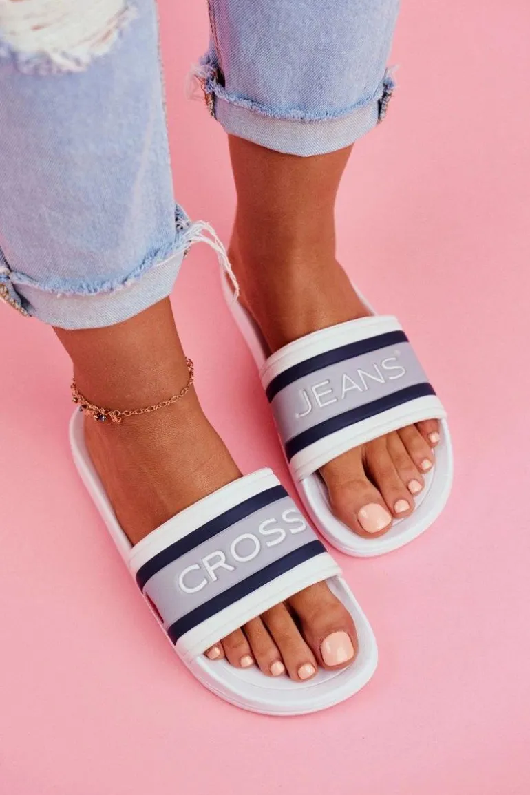 Klapki Damskie Cross Jeans Białe FF2R4158C