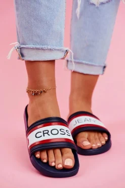 Klapki Damskie Cross Jeans Granatowe FF2R4160C