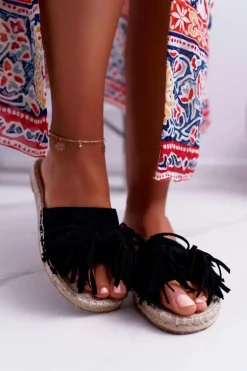 Klapki Damskie Czarne Boho Vices 8458