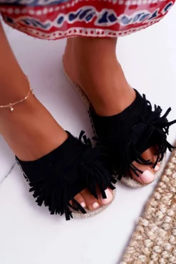 Klapki Damskie Czarne Boho Vices 8458