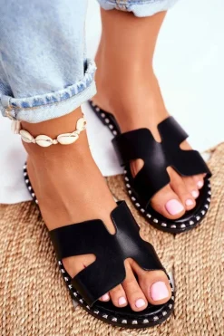 Klapki Damskie Dżety Czarne Montiago