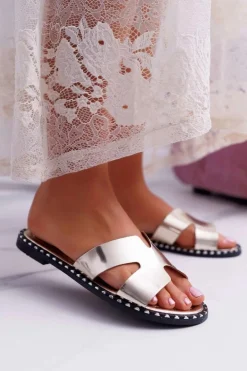 Klapki Damskie Dżety Złote Montiago