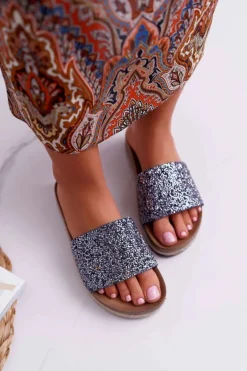 Klapki Damskie Eleganckie Gruba Podeszwa Jersey