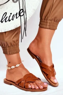 Klapki Damskie Eleganckie Camel Mariah