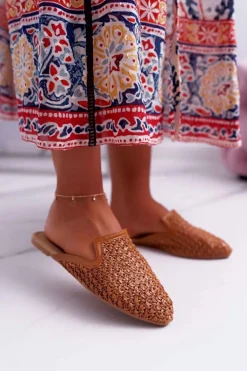 Klapki Damskie Eleganckie Brązowe Vices 3301