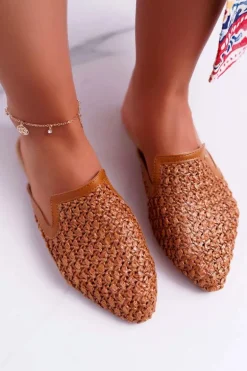 Klapki Damskie Eleganckie Brązowe Vices 3301