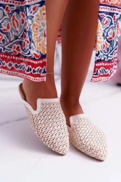 Klapki Damskie Eleganckie Beżowe Vices 3301