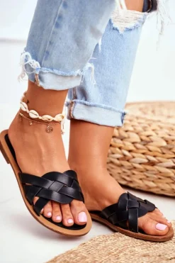 Klapki Damskie Eleganckie Czarne Mariah