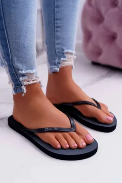 Klapki Damskie Japonki Big Star Czarne DD274A242