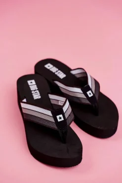 Klapki Damskie Japonki Big Star na Koturnie Czarne FF274A300