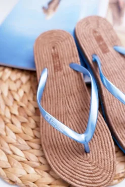 Klapki Damskie Japonki Big Star Niebieskie AA274A122