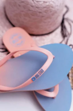 Klapki Damskie Japonki Big Star Łososiowe DD274A241