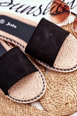 Klapki Damskie Klasyczne Zamszowe Czarne Look At Me